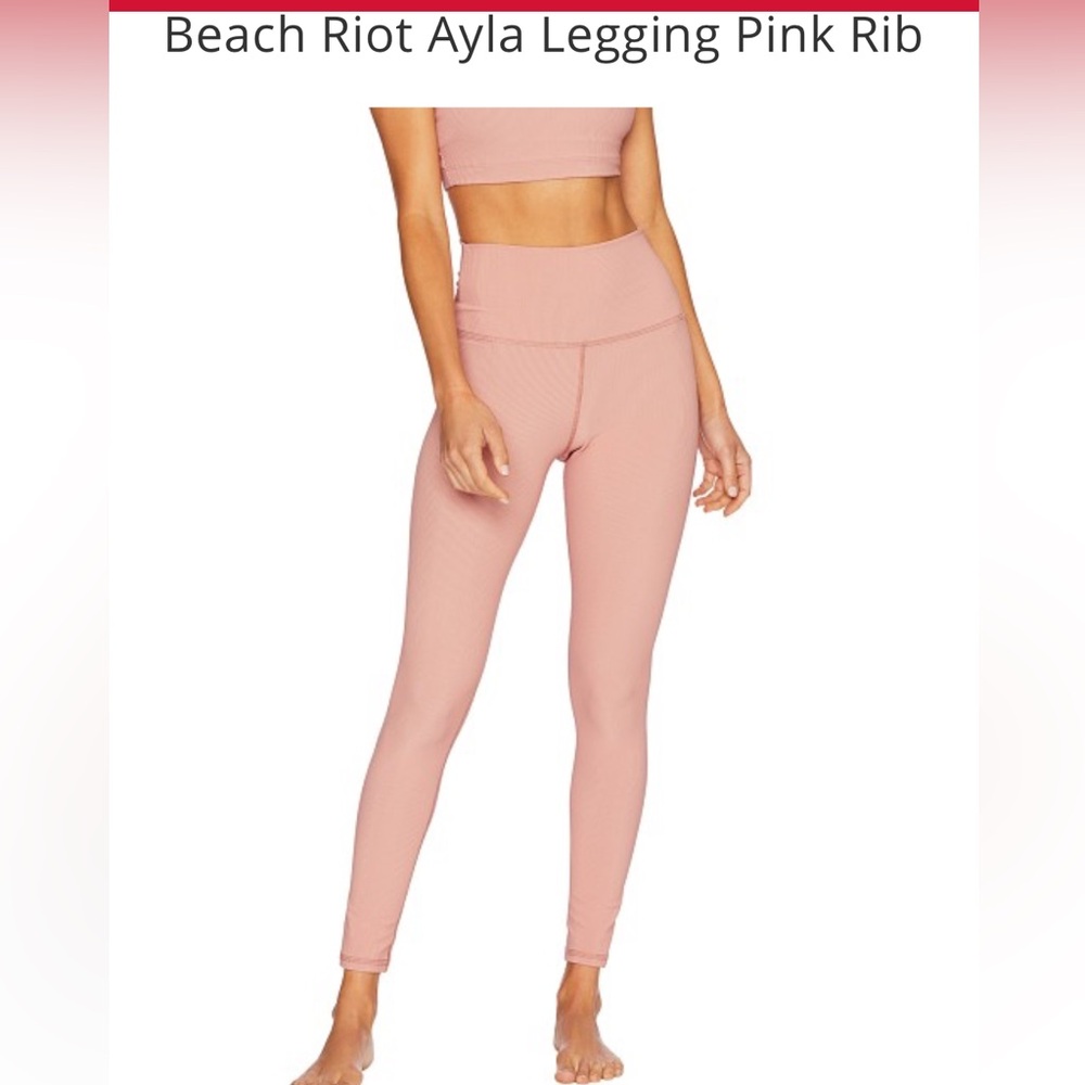 Beach Riot Ayla ribbed leggings in light pink
